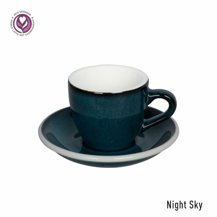 Espresso Kopjes Mokken Fabriek | Loveramics Egg - Night Sky Espresso Kop & Schotel 8 Cl.