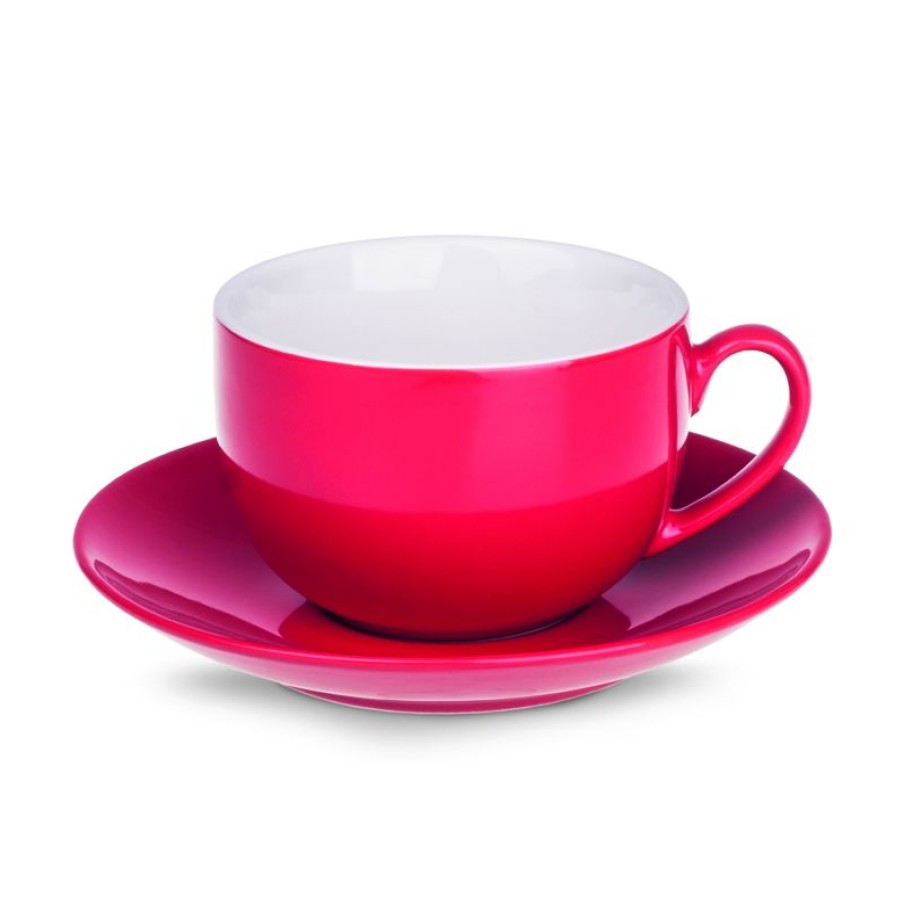 Cappuccino Kopjes Mokken Fabriek | Senora Cappuccino 22 Cl. Rood Set Spoed