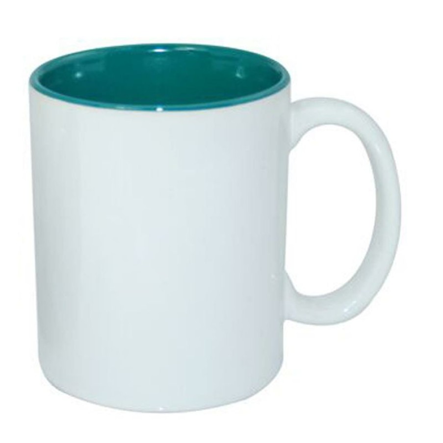 Mokken Mokken Fabriek | Sublimok Gekleurde Binnenzijde Donkergroen 25 Cl.