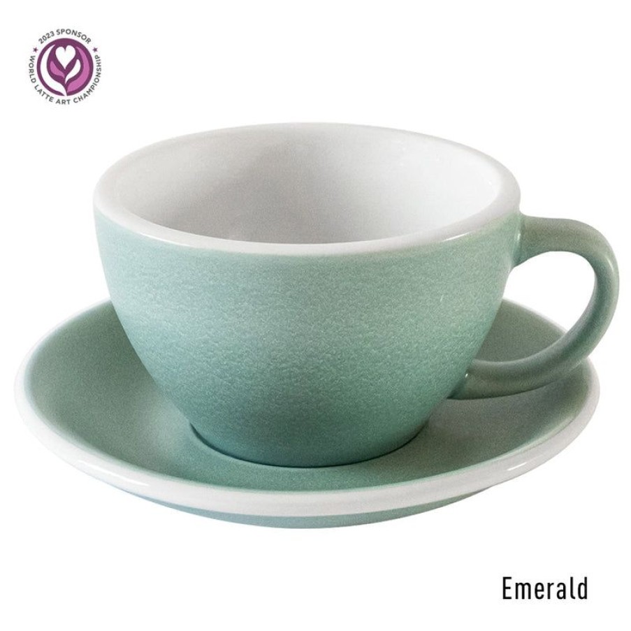 Cappuccino Kopjes Mokken Fabriek | Egg Latte Kop & Schotel 30 Cl. Emerald