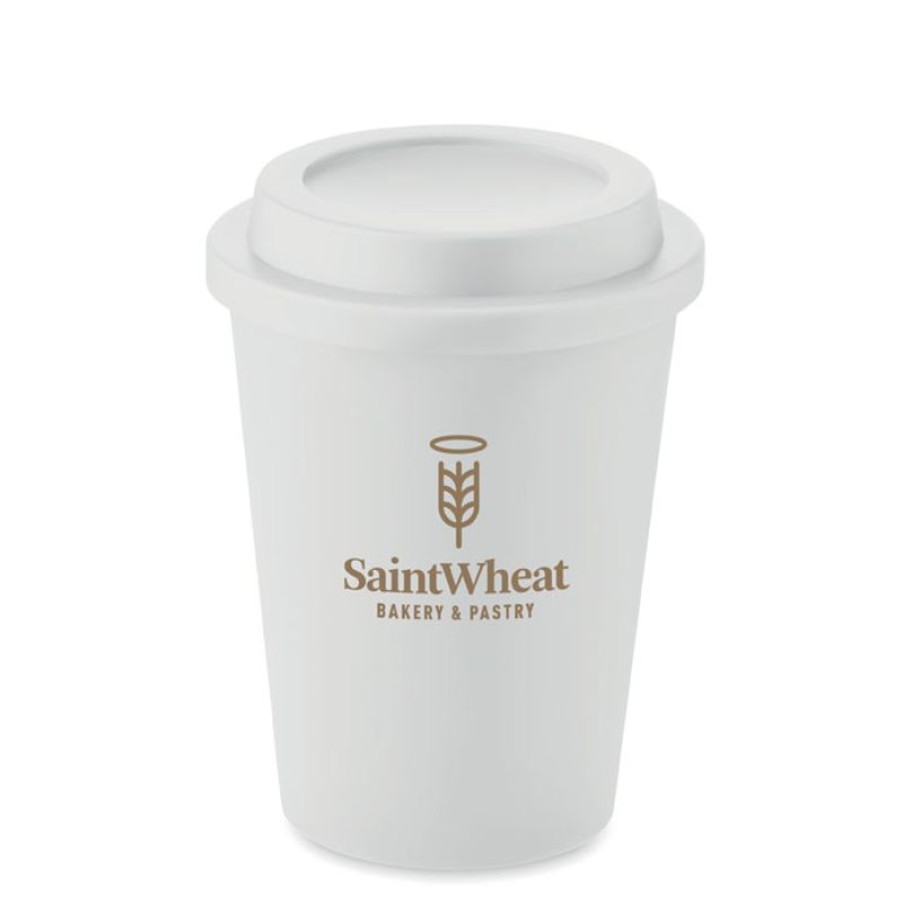 Mokken Mokken Fabriek | Dubbelwandige Pp Koffiebeker 30 Cl. Wit