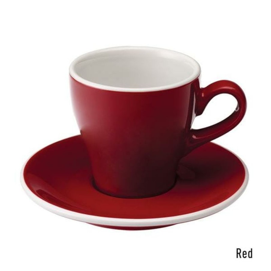 Koffiekopjes Mokken Fabriek | Tulip Koffie Kop & Schotel 18 Cl. Rood