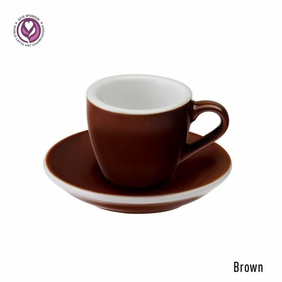 Espresso Kopjes Mokken Fabriek | Egg Espresso Kop & Schotel 8 Cl. Bruin