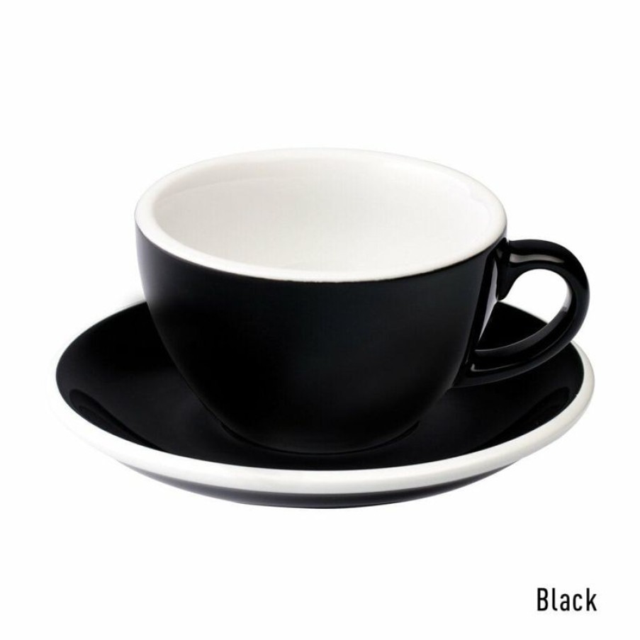 Cappuccino Kopjes Mokken Fabriek | Egg Cappuccino Kop & Schotel 20 Cl. Zwart
