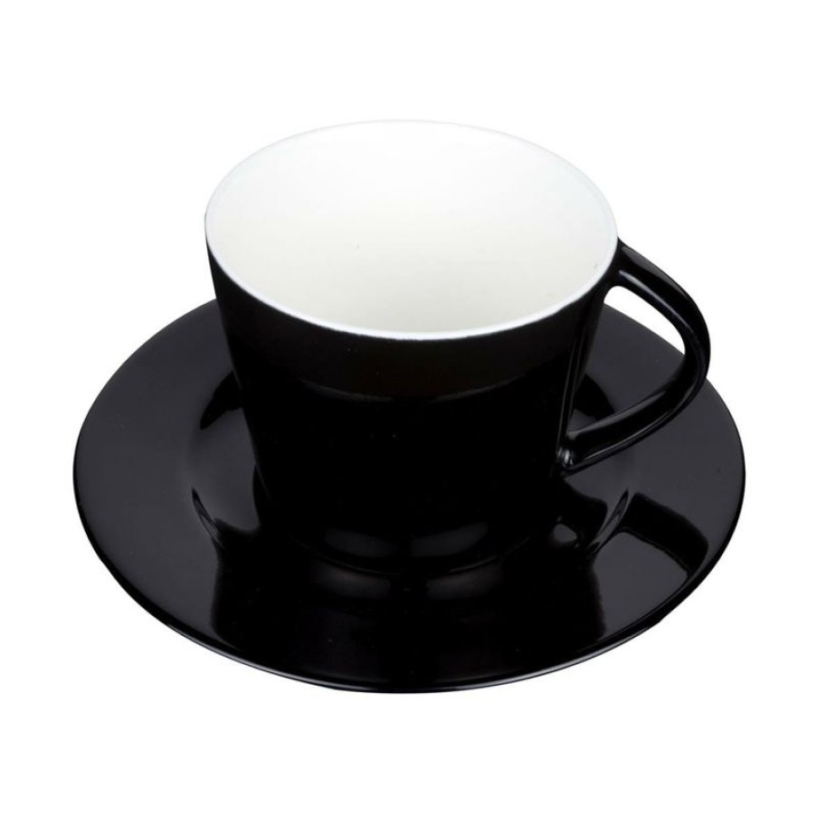 Koffiekopjes Mokken Fabriek | Eva Koffie Zwart-Roomwit 20 Cl. Set