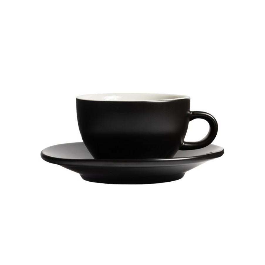 Cappuccino Kopjes Mokken Fabriek | Club House Tulipano Cappuccino Kop & Schotel Mat Zwart 21 Cl.