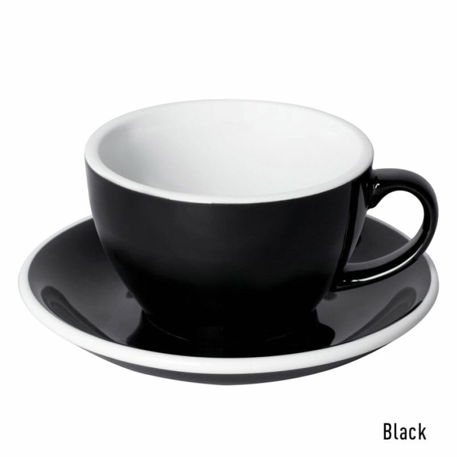 Cappuccino Kopjes Mokken Fabriek | Egg Cappuccino Kop & Schotel 25 Cl. Zwart