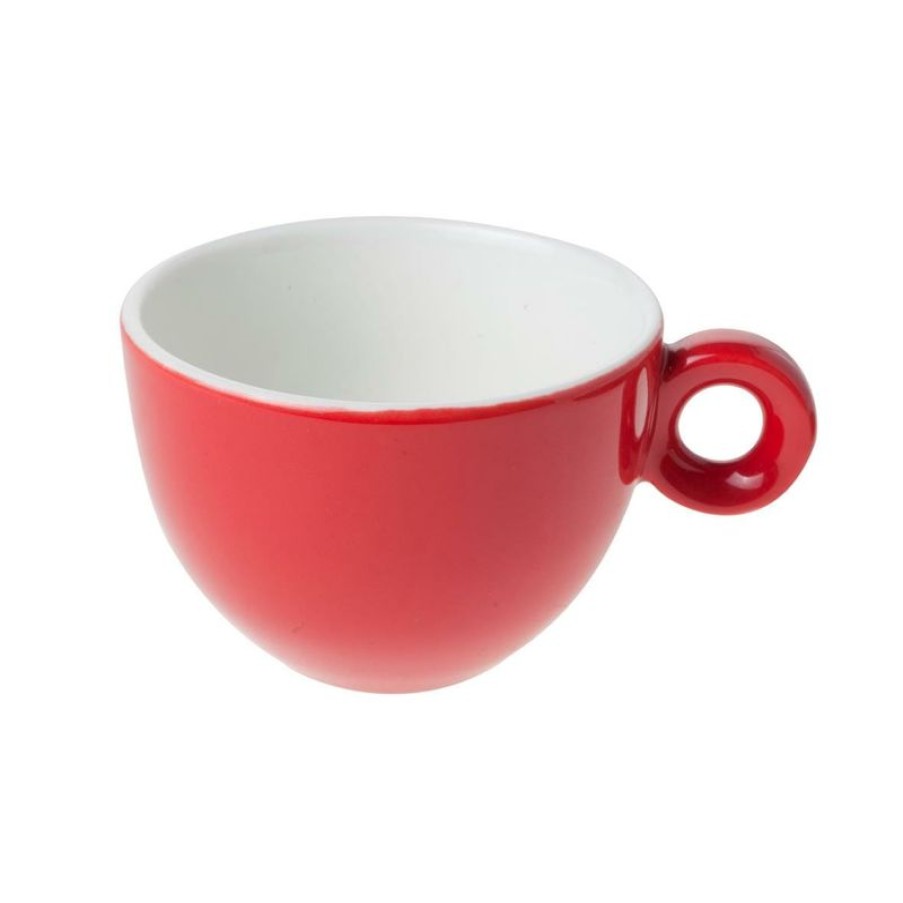 Cappuccino Kopjes Mokken Fabriek | Bola Cappuccino Kop Rood-Roomwit 20 Cl.
