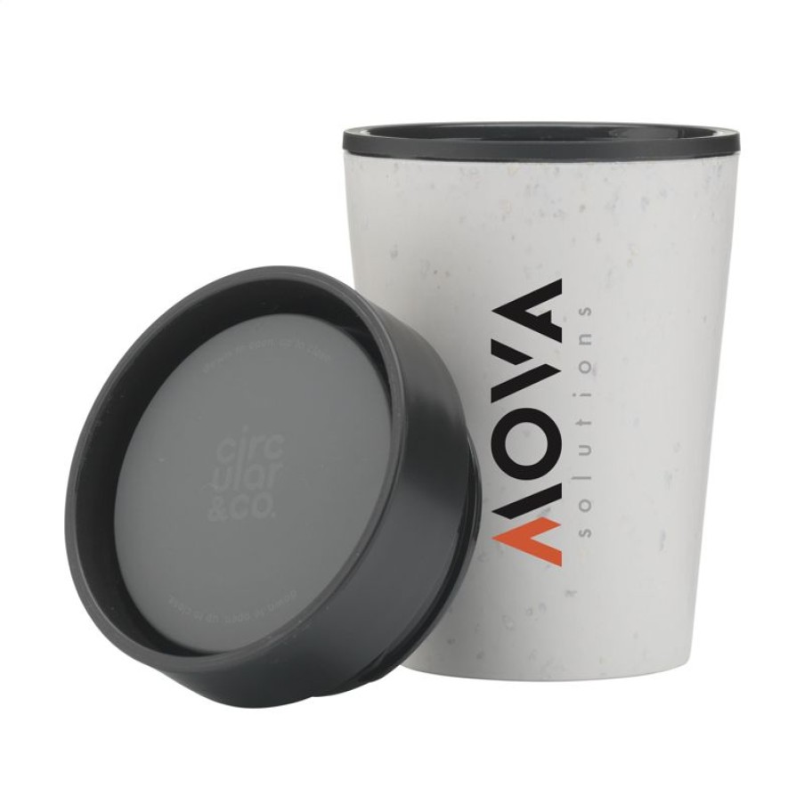 Mokken Mokken Fabriek | Circular&Co Herbruikbare To Go Koffiebeker (Rcup) Wit-Zwart 23 Cl