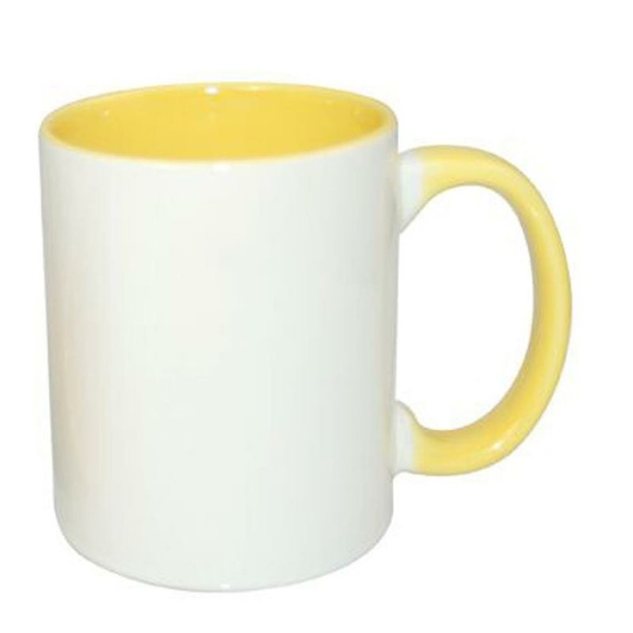 Mokken Mokken Fabriek | Sublimok Gekleurde Binnenzijde+Oor Geel 25 Cl.