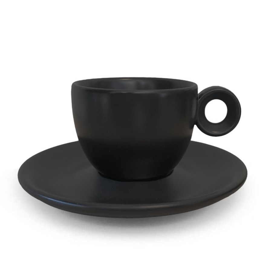 Koffiekopjes Mokken Fabriek | Bola Koffiekop Mat Zwart 15 Cl. Set