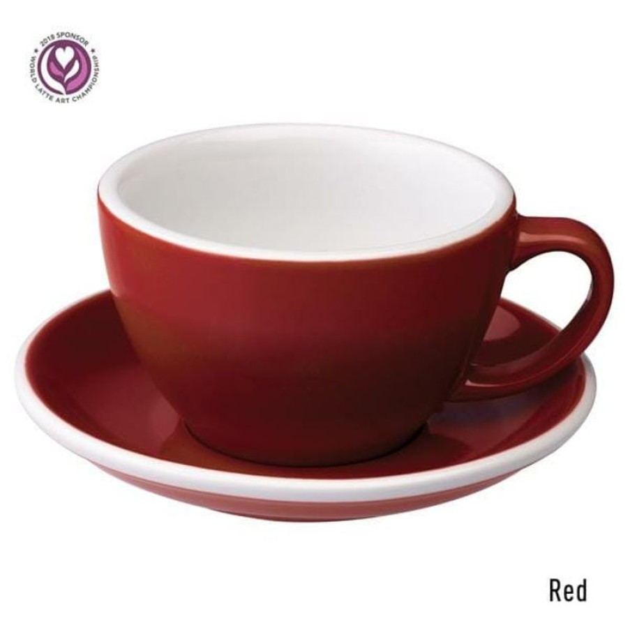 Cappuccino Kopjes Mokken Fabriek | Egg Latte Kop & Schotel 30 Cl. Rood