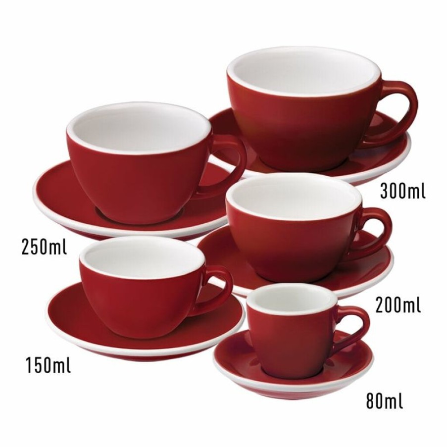 Cappuccino Kopjes Mokken Fabriek | Egg Latte Kop & Schotel 30 Cl. Rood