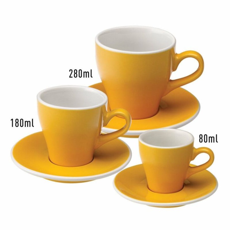 Koffiekopjes Mokken Fabriek | Tulip Koffie Kop & Schotel 18 Cl. Geel