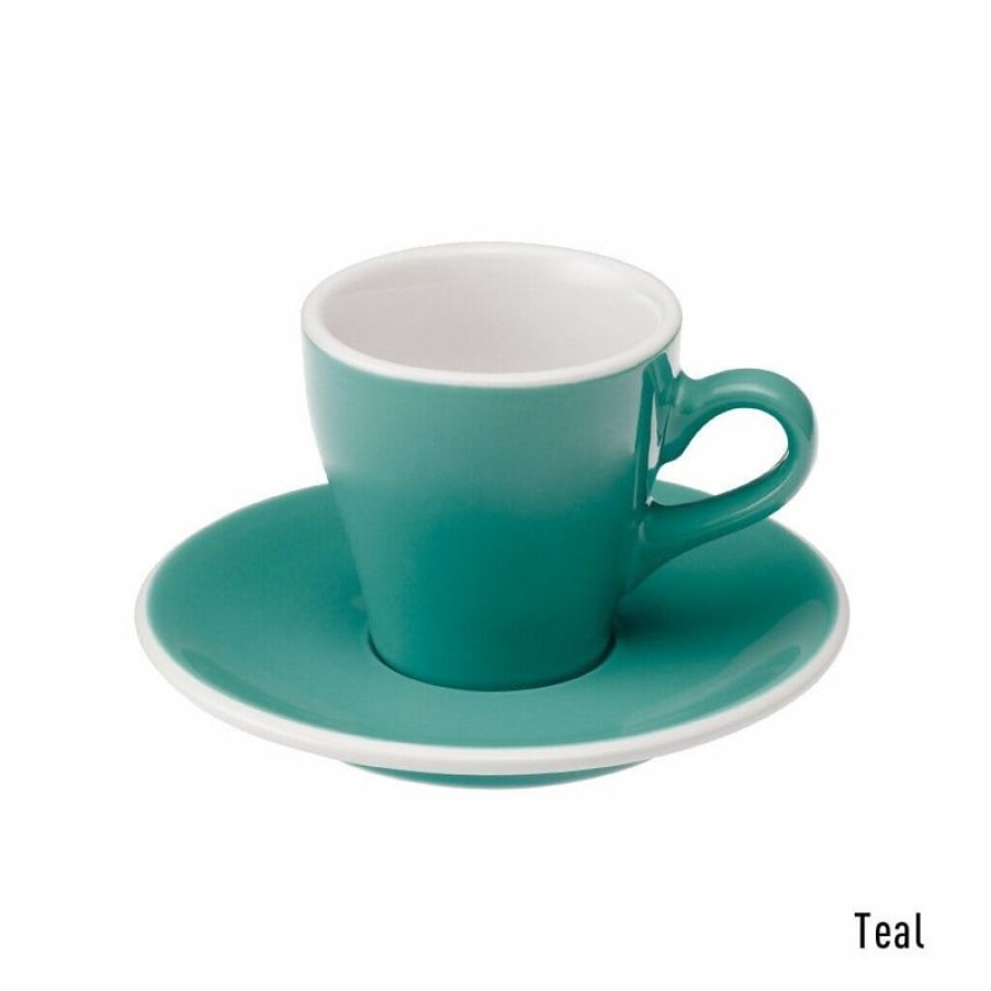 Espresso Kopjes Mokken Fabriek | Tulip Espresso Kop & Schotel 8 Cl. Teal