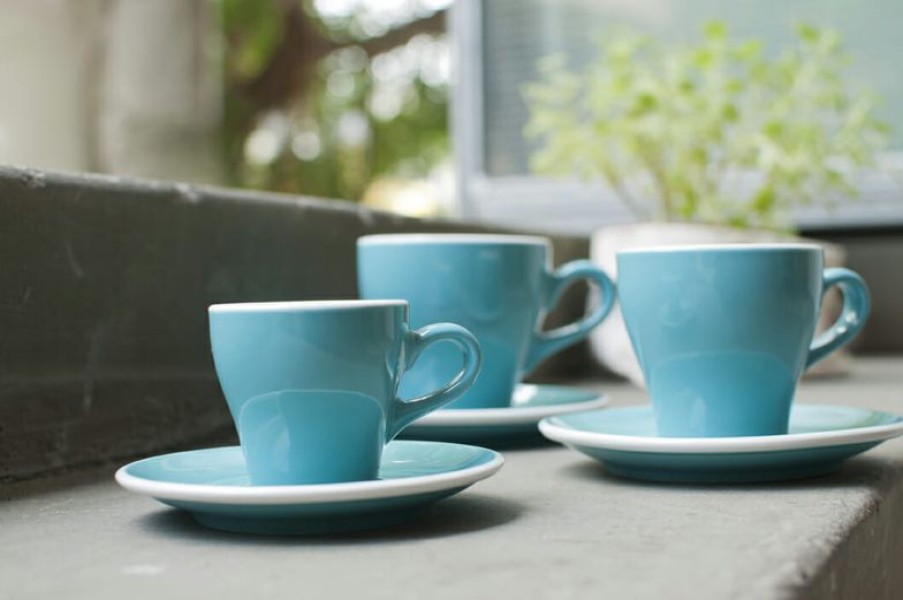 Espresso Kopjes Mokken Fabriek | Tulip Espresso Kop & Schotel 8 Cl. Teal