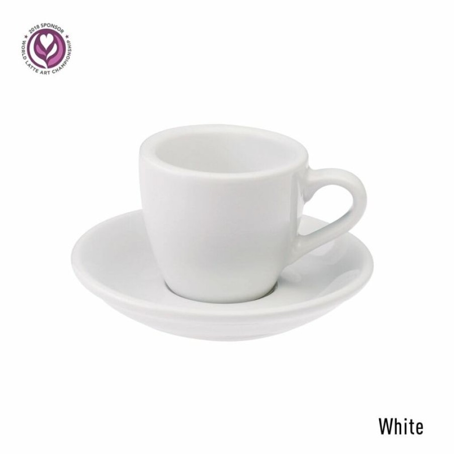 Espresso Kopjes Mokken Fabriek | Egg Espresso Kop & Schotel 8 Cl. Wit