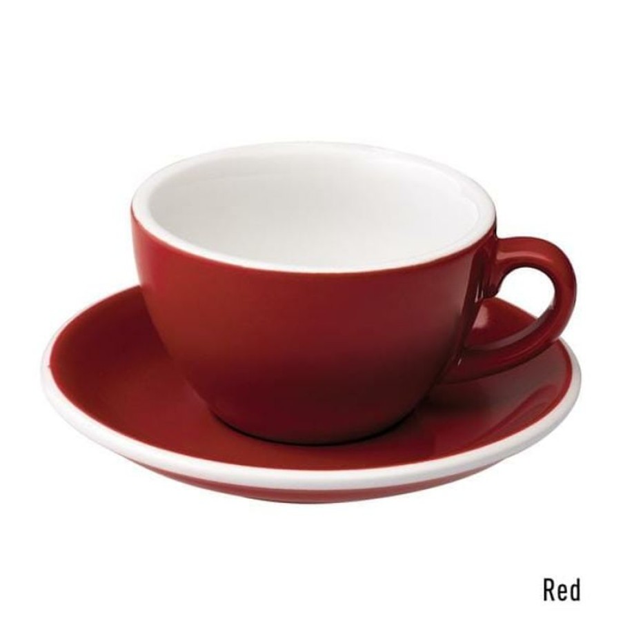 Cappuccino Kopjes Mokken Fabriek | Egg Cappuccino Kop & Schotel 20 Cl. Rood