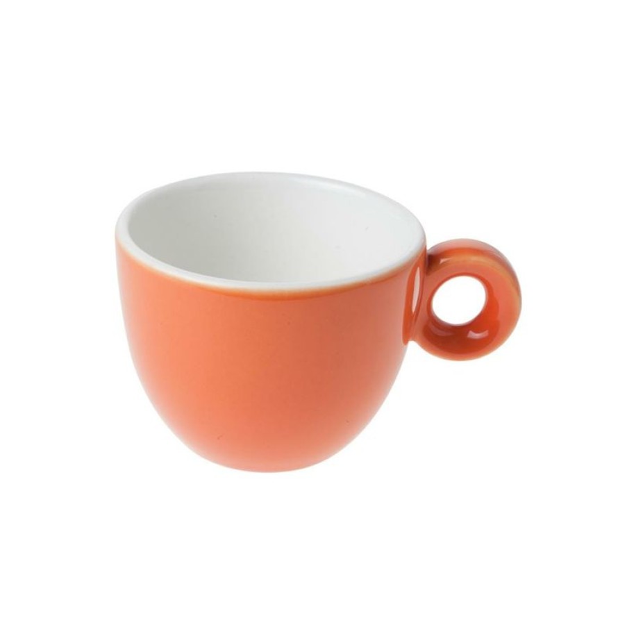 Koffiekopjes Mokken Fabriek | Bola Koffie Kop Oranje-Roomwit 15 Cl.