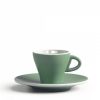 Espresso Kopjes Mokken Fabriek | Gardenia Espresso Kop En Schotel Licht Groen 6,5 Cl.