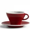 Cappuccino Kopjes Mokken Fabriek | Gardenia Cappuccino Kop En Schotel Rood 26,5 Cl.