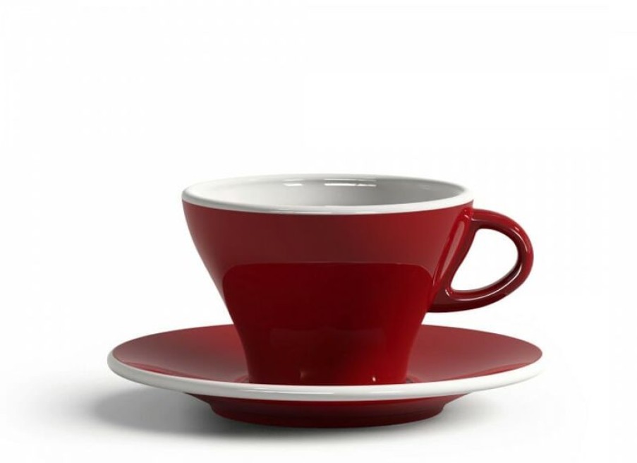 Cappuccino Kopjes Mokken Fabriek | Gardenia Cappuccino Kop En Schotel Rood 26,5 Cl.