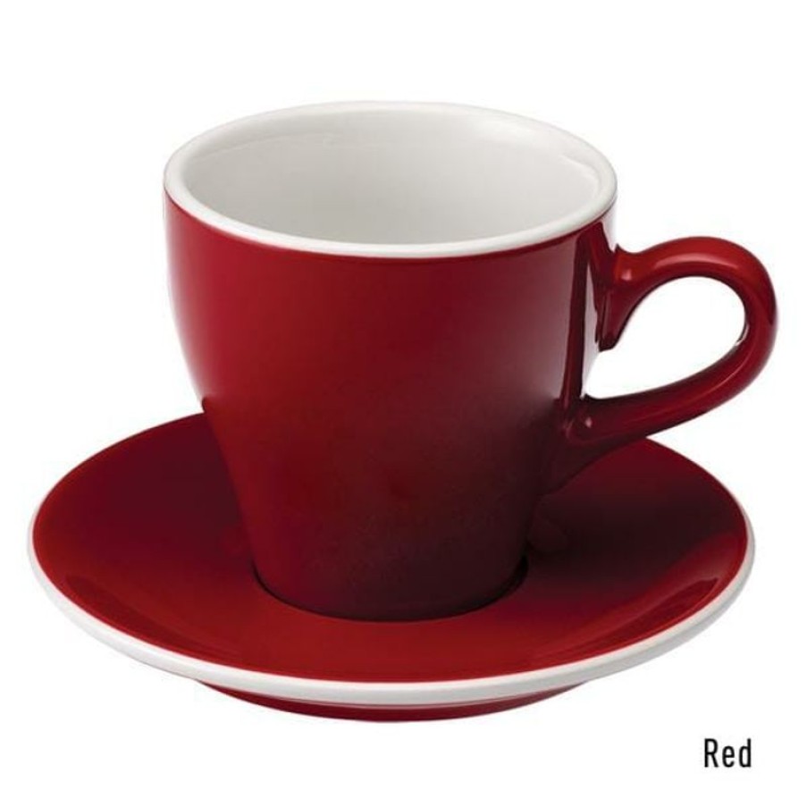 Cappuccino Kopjes Mokken Fabriek | Tulip Cappuccino Kop & Schotel 28 Cl. Rood