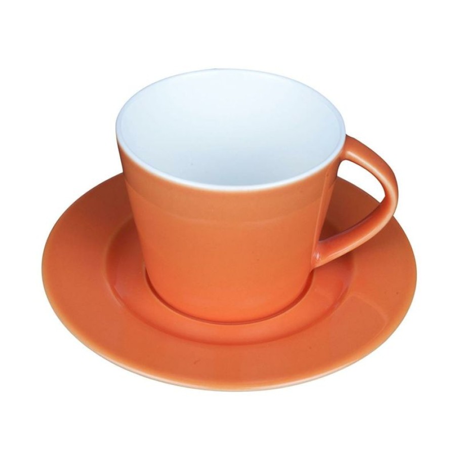 Koffiekopjes Mokken Fabriek | Eva Koffie Oranje-Roomwit 20 Cl. Set