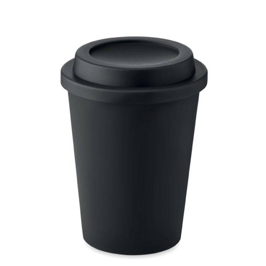 Mokken Mokken Fabriek | Dubbelwandige Pp Koffiebeker 30 Cl. Zwart