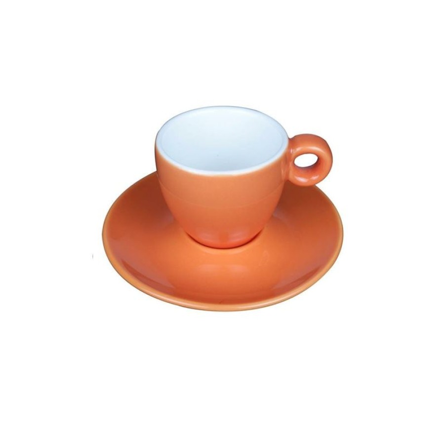 Espresso Kopjes Mokken Fabriek | Bola Espresso Oranje-Roomwit 8 Cl. Set