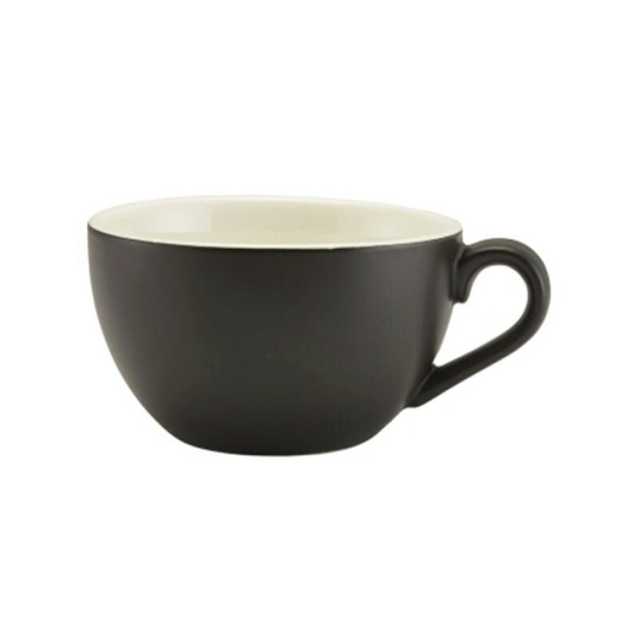 Koffiekopjes Mokken Fabriek | Gw Koffiekop Mat Zwart 17,5 Cl. Kop En Schotel