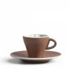 Espresso Kopjes Mokken Fabriek | Gardenia Espresso Kop En Schotel Licht Bruin 6,5 Cl.
