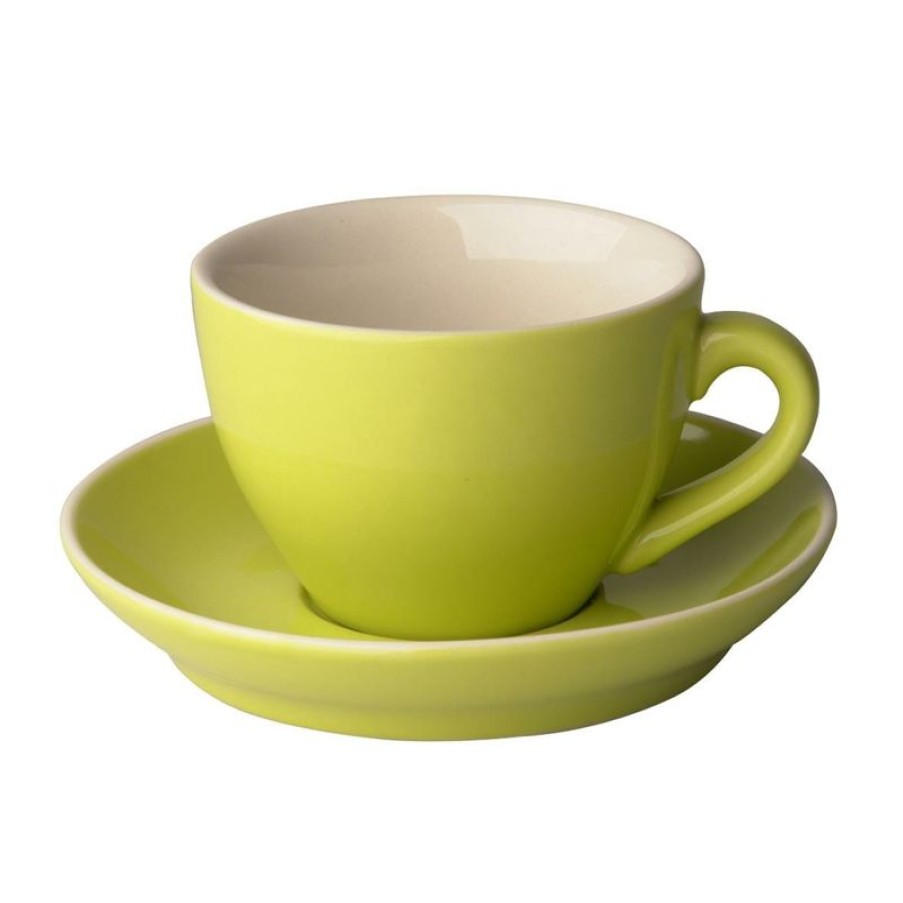 Cappuccino Kopjes Mokken Fabriek | Robusta Cappuccino Groen 20 Cl.Set