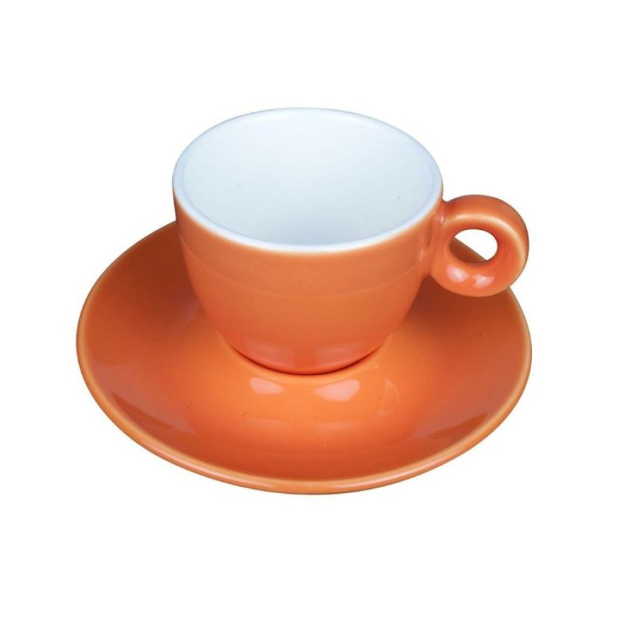 Koffiekopjes Mokken Fabriek | Bola Koffie Oranje-Roomwit 15 Cl. Set