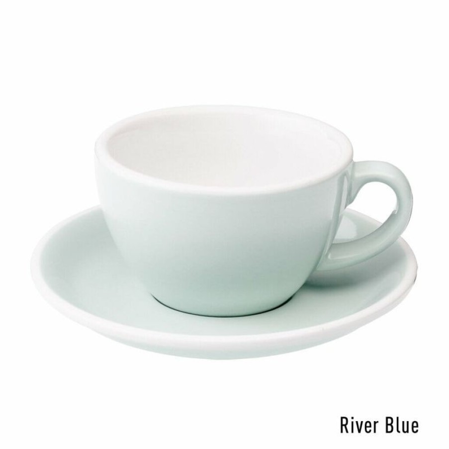 Cappuccino Kopjes Mokken Fabriek | Egg Cappuccino Kop & Schotel 20 Cl. River Blue