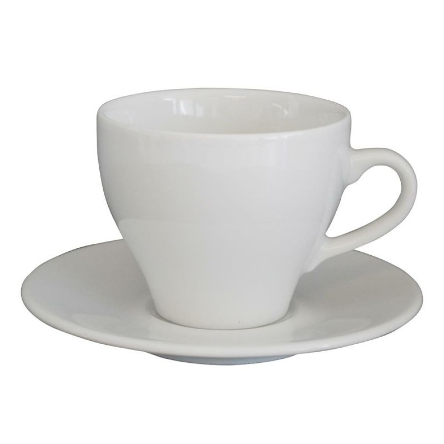 Cappuccino Kopjes Mokken Fabriek | Dom Cappuccino Wit 20 Cl. Set