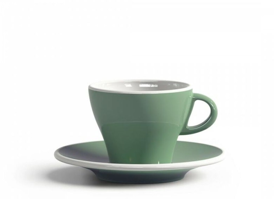 Koffiekopjes Mokken Fabriek | Gardenia Koffiekop En Schotel Licht Groen 18,5 Cl.