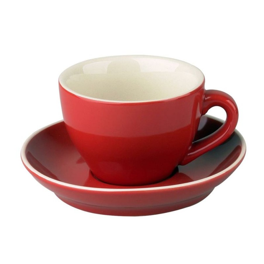 Cappuccino Kopjes Mokken Fabriek | Robusta Cappuccino Rood 20 Cl.Set
