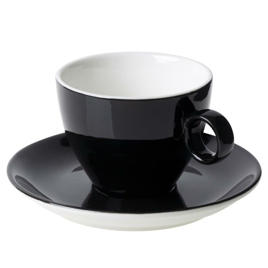 Cappuccino Kopjes Mokken Fabriek | Bart Cappuccino Zwart 23 Cl. Set