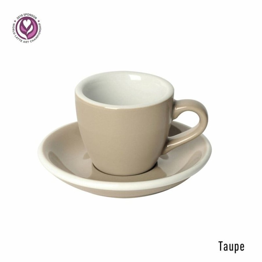 Espresso Kopjes Mokken Fabriek | Egg Espresso Kop & Schotel 8 Cl. Taupe