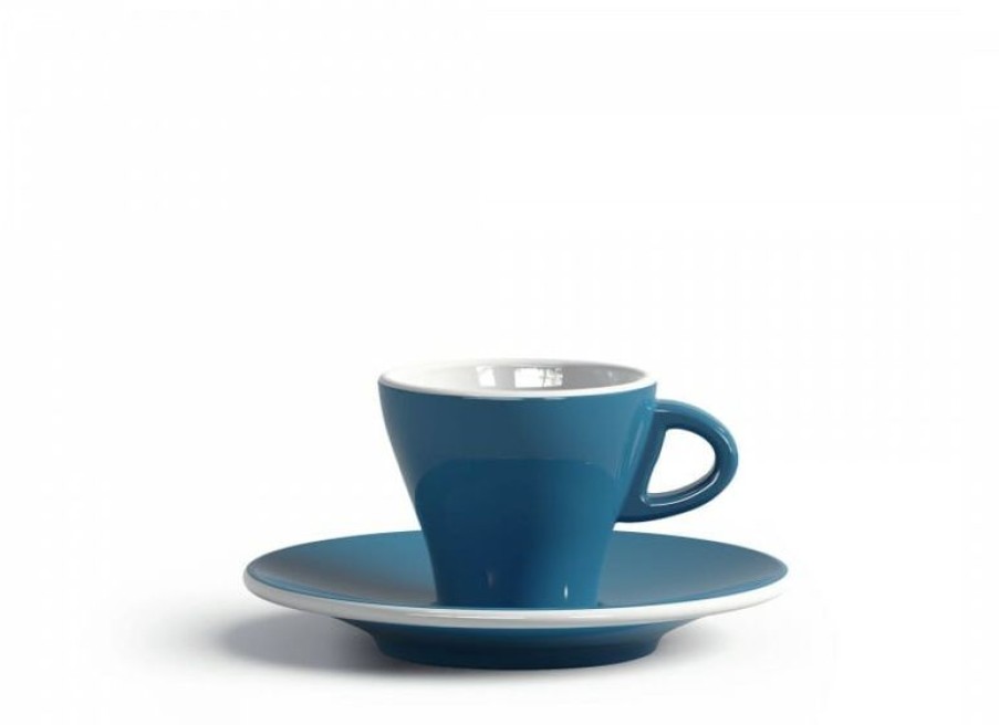 Espresso Kopjes Mokken Fabriek | Gardenia Espresso Kop En Schotel Licht Blauw 6,5 Cl.
