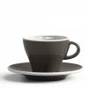 Koffiekopjes Mokken Fabriek | Gardenia Koffiekop En Schotel Grijs 18,5 Cl.