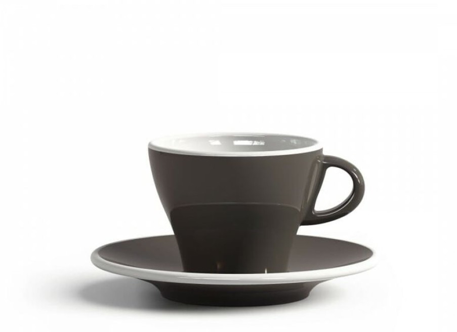 Koffiekopjes Mokken Fabriek | Gardenia Koffiekop En Schotel Grijs 18,5 Cl.