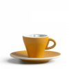 Espresso Kopjes Mokken Fabriek | Gardenia Espresso Kop En Schotel Donker Geel 6,5 Cl.