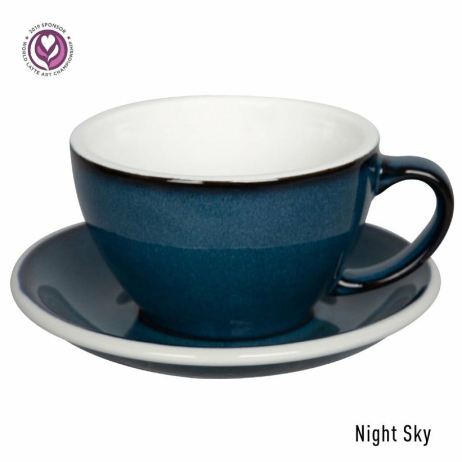 Cappuccino Kopjes Mokken Fabriek | Loveramics Egg - Night Sky Latte Kop & Schotel 30 Cl.