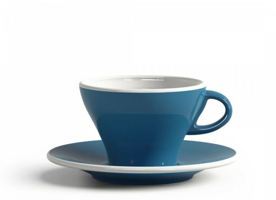Cappuccino Kopjes Mokken Fabriek | Gardenia Cappuccino Kop En Schotel Licht Blauw 26,5 Cl.