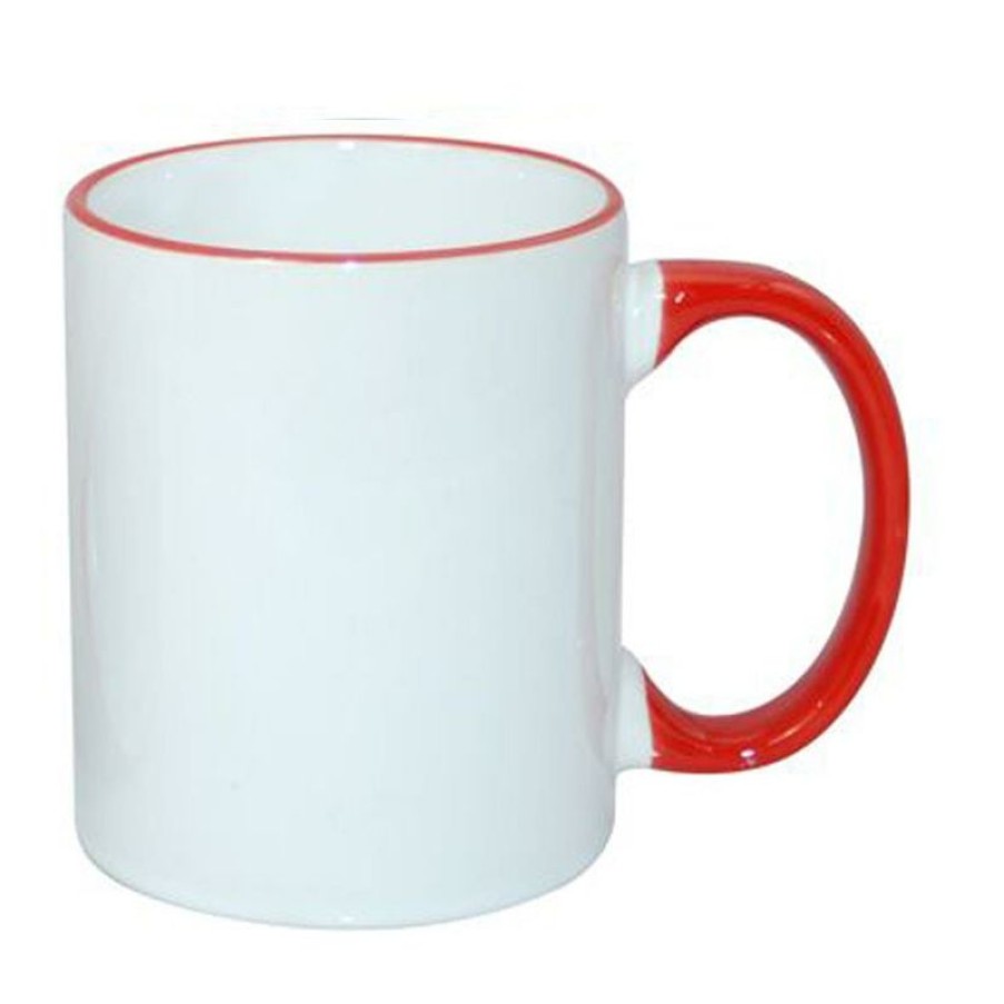 Mokken Mokken Fabriek | Sublimok Gekleurde Rand+Oor Lichtrood 25 Cl.