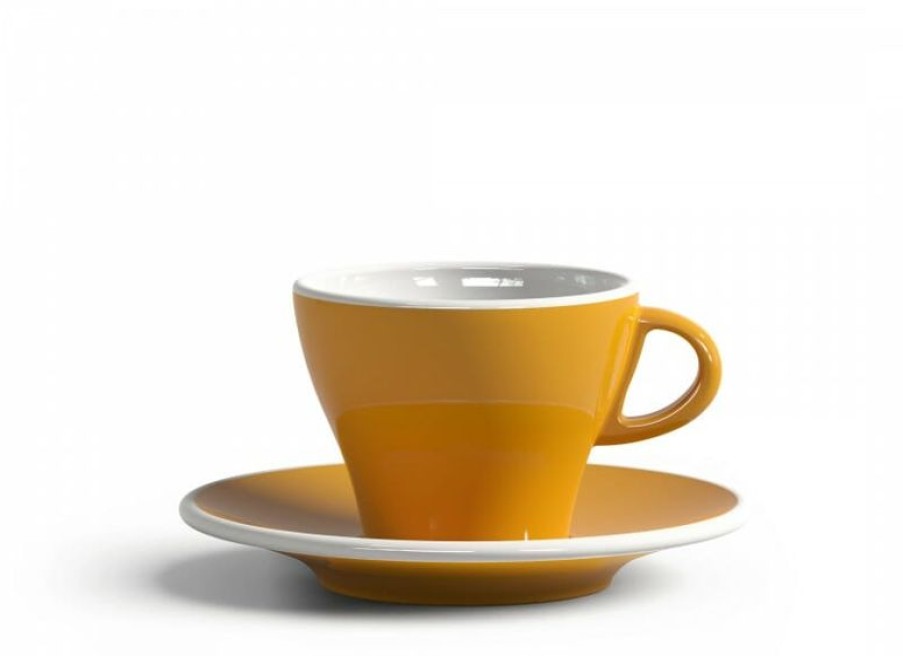 Koffiekopjes Mokken Fabriek | Gardenia Koffiekop En Schotel Donker Geel 18,5 Cl.