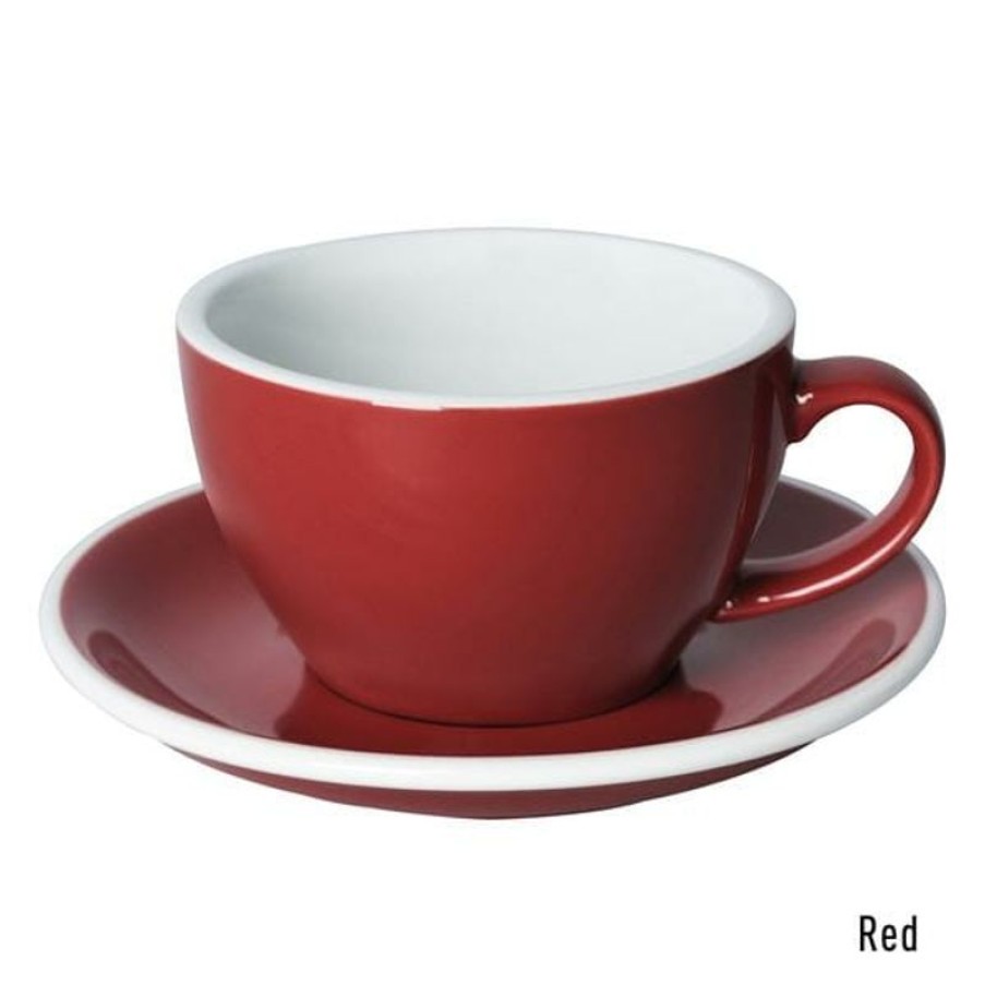 Cappuccino Kopjes Mokken Fabriek | Egg Cappuccino Kop & Schotel 25 Cl. Rood