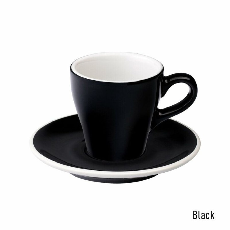 Espresso Kopjes Mokken Fabriek | Tulip Espresso Kop & Schotel 8 Cl. Zwart